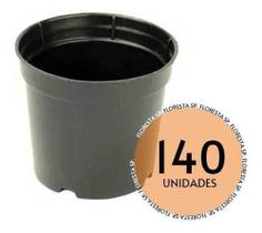140 Vasos Pote 6 Plástico Rígido Preto p/ Suculentas e Mudas - Classic