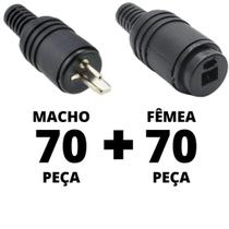 140un Conector Plug Paf Din 2 Pinos Macho e Femea Philips Akai Grundig Marantz Sansui Telefunken