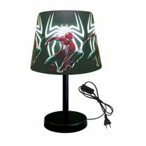 1437-prt-abajur luminaria infantil 15x20 homem aranha teia herois