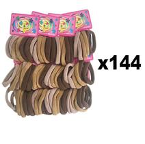 144 Elásticos De Cabelo Rabicó Xuxinha Tons de Marrom