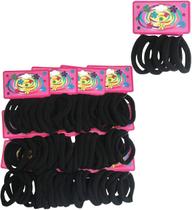 144 Elásticos Rabico Para Cabelo de Meia Xuxinha Preto