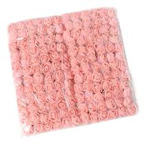 144 Mini Rosas Flores Rosinha Artificial Eva Cetim Deco Cor-