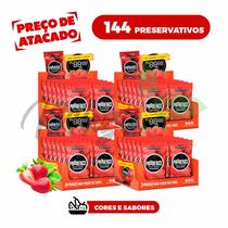 144 Preservativo Camisinha Prudence Sabor Morango Preço de Atacado
