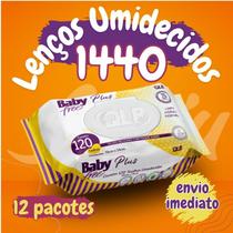 1440 Lenços Umedecidos Kit 12 pct com 120un Cada Lenço Umedecido Toalha BABY FREE PLUS Tampa Flip T