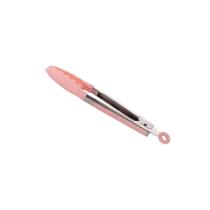 1478 - pinca de silicone c/cabo de aco inox charmy rosa 27cm - LYOR
