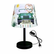 1488-prt-abajur luminaria infantil 15x20 safari rei leao