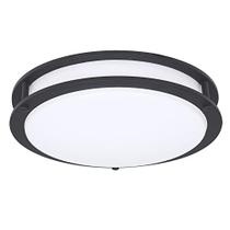 14in DC Matte Black Round 26W, 1400 Lumens Dimmable LED Flush Mount Ceiling Light, Soft White, Bright White, Daylight 3000K/4000K/5000K, EV1414C3C-43