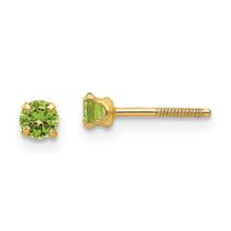 14k Madi K 3mm Brincos Sintéticos Peridot