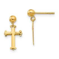 14k Madi K Cross Dangle Post Brincos