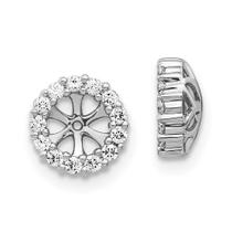 14K White Gold Diamond Brincos Jaquetas