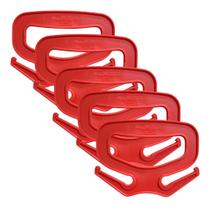 15 Alças Plásticas Suporte De Idoso Segurar Sacolas Vermelho