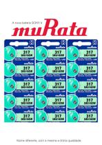 15 Baterias Murata 317 SR516SW 1.55V Célula de Botão de Relógio de Óxido de Prata - Sony Murata