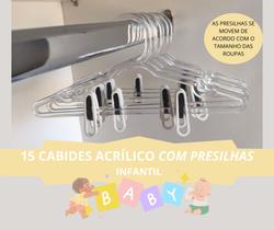 15 CABIDES ACRÍLICO COM PRESILHAS - infantil