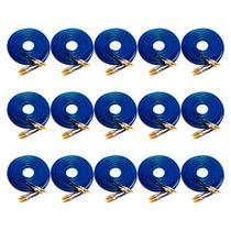 15 Cabos RCA Luxo 5 Metros 5 mm espessura Plug Banhado a Ouro Dupla Blindagem 15 Cabos RCA Luxo 5 Metros 5 mm espessura Plug Banhado a Ouro Dupla Blindagem
