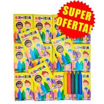 15 Caixinha Giz De Cera Pequeno 5 Cores 5 Cm para Lembracinhas de Festas Infantil Colorido Prenda