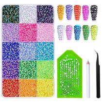 15 Cores De Strass De Resina Com Fundo Plano De 3mm, 9700PCS, Acessórios Decorativos Para Unhas DIY