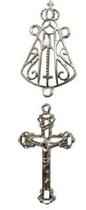 15 Crucifixos 15 Entremeios Nossa Senhora Aparecida 3,5cm Altura
