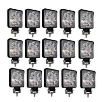 15 Farol de LED Auxiliar quadrado 27W Luminária com 9 Leds Jeep Troller OffRoad