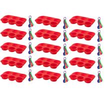 15 kit Forma Cupcake Sortida Silicone + Colher Medidora 5Pç 15 kit Forma Cupcake Sortida Silicone + Colher Medidora 5Pç