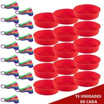 15 Kit Forma Silicone Redonda Sortida e Colher Medidora 5Pç 15 Kit Forma Silicone Redonda Sortida e Colher Medidora 5Pç