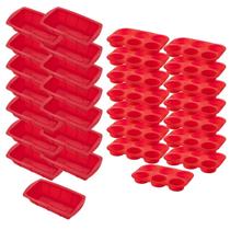 15 Kit Forma Silicone Resistente p/ Cupcakes e Pães Sortida