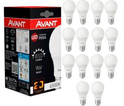 15 Lâmpada Led 9w A60 Bivolt E27 Branco Frio 6500k - Avant