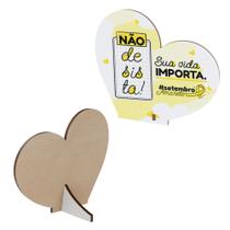 15 Lembrancinhas Setembro Amarelo Coração em MDF