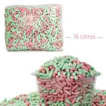 15 Litros De Flocos Proteção Biodegradável Rosa E Verde