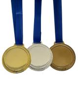 15 Medalhas De Aço 6Cm Ouro Prata Bronze Centro Liso Esporte