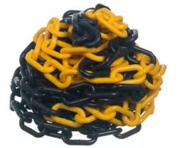 15 Metros Corrente Plástica P/ Isolamento Zebrada Preto/amar