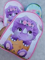 15 mochilas lembrancinhas de aniversário tema Dino Baby.