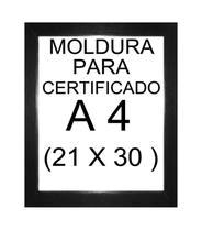 15 Molduras Certificado A4 21X30 Preta Vidro