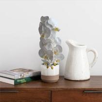 15 Orquídeas Branca Artificial em Haste - Decoração Floral para Lojas e Espaços Comerciais Rústicos - DE1324