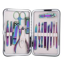 15 Pcs conjunto Portable Nail Clippers Tesoura Manicure Tool Kit