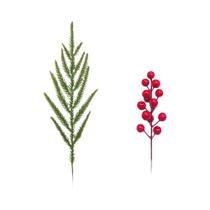 15 Peças De Ramos De Pinheiro Norfolk Artificial Com Frutas Vermelhas Para Decorações De Árvore De 15 Peças De Ramos De Pinheiro Norfolk Artificial Com Frutas Vermelhas Para Decorações De Árvore De
