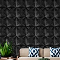 15 Placas PVC 3d Revestimento de Parede Decorativa Mini Dakar Alto relevo Preto Quarto Sala Cozinha 50cm x 50cm