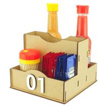 15 Porta Sachê Temperos Guardanapos Organizador de Mesa Lanchonete Crú