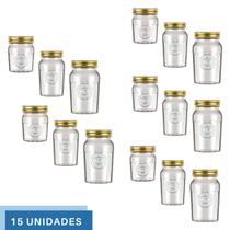 15 Pote Alimento C/tampa Biscoito 500ml 1L 1,5L Vintage Nadir