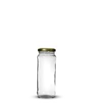 15 Pote de Vidro AZ 200 Alto 355 ml Com Tampas Douradas