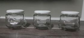 15 Potes de vidro para geléia 300ml c/ tampa de metal Branca