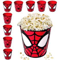 15 Potes para Pipoca Homem Aranha Spider-Man Balde 2L p/ Sacolinha Surpresa de Aniversário