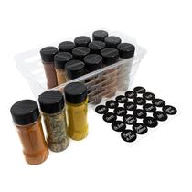 15 Potes Plástico 130ml Tempero Condimento Cesto Plástico + Etiqueta