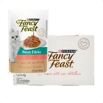 15 Ração Fancy Feast Petit Filets Salmão Gatos Adultos 85g