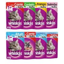 15 saches whiskas sabores variados porte adulto ou filhote