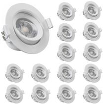 15 Spot de Led 5W 3000K Branco Quente Redondo Bivolt