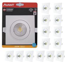 15 Spot Led Embutir direcionável 7w Quadrado 3000k Avant