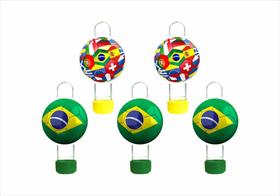 15 tubetes 13cm para doces Copa do Mundo Brasil