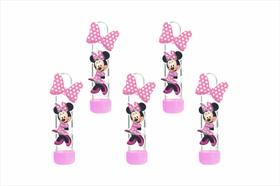 15 tubetes 13cm para doces Minnie Rosa