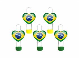 15 tubetes 13cm para doces Pátria Amada Brasil