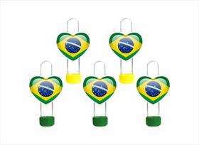 15 tubetes 13cm para doces Pátria Amada Brasil